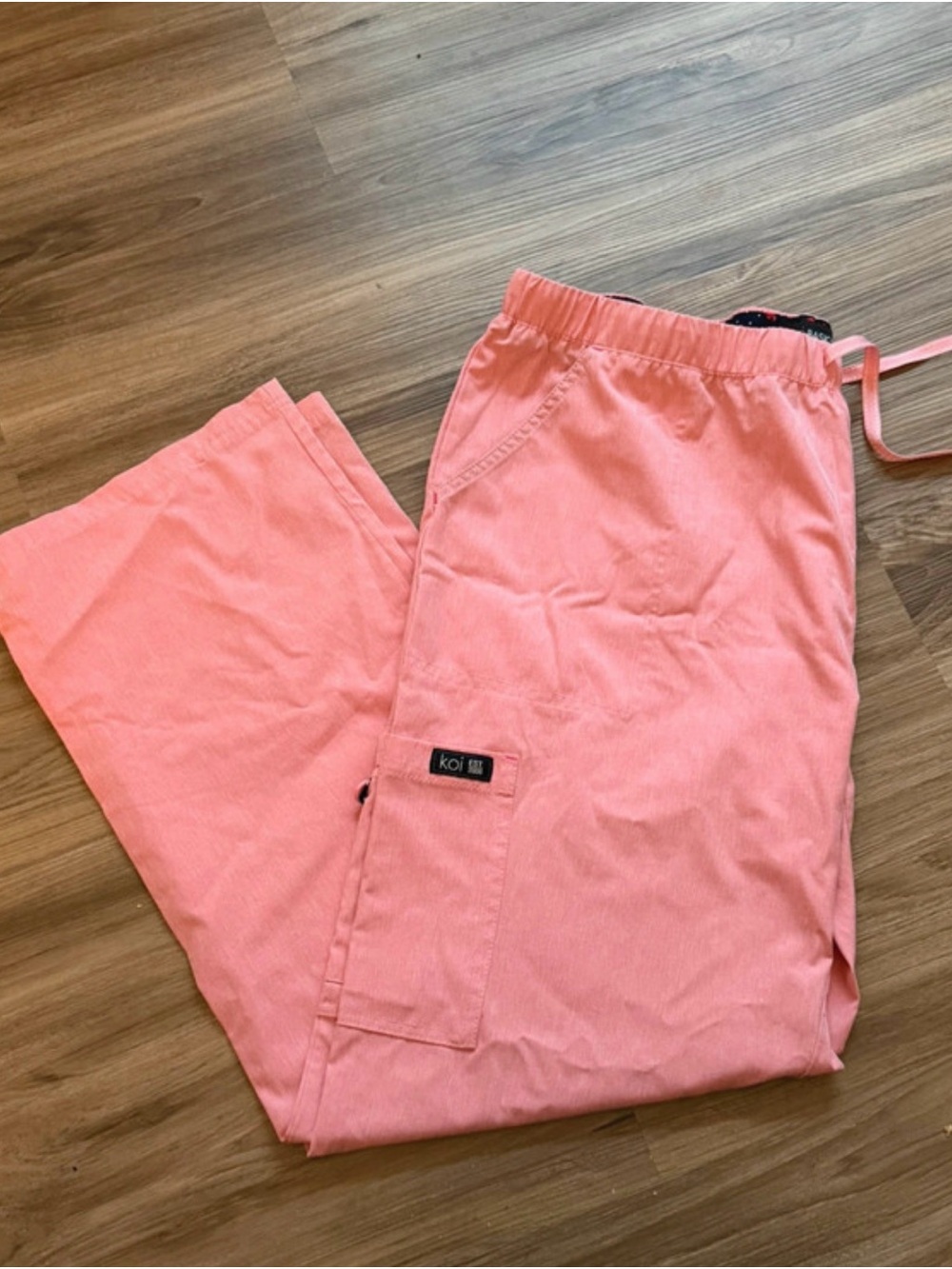 Koi Women’s Coral Cargo Scrub Pants – Elastic Waist, Utility Pockets